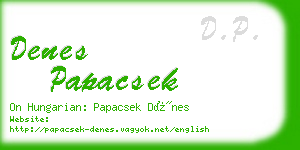 denes papacsek business card